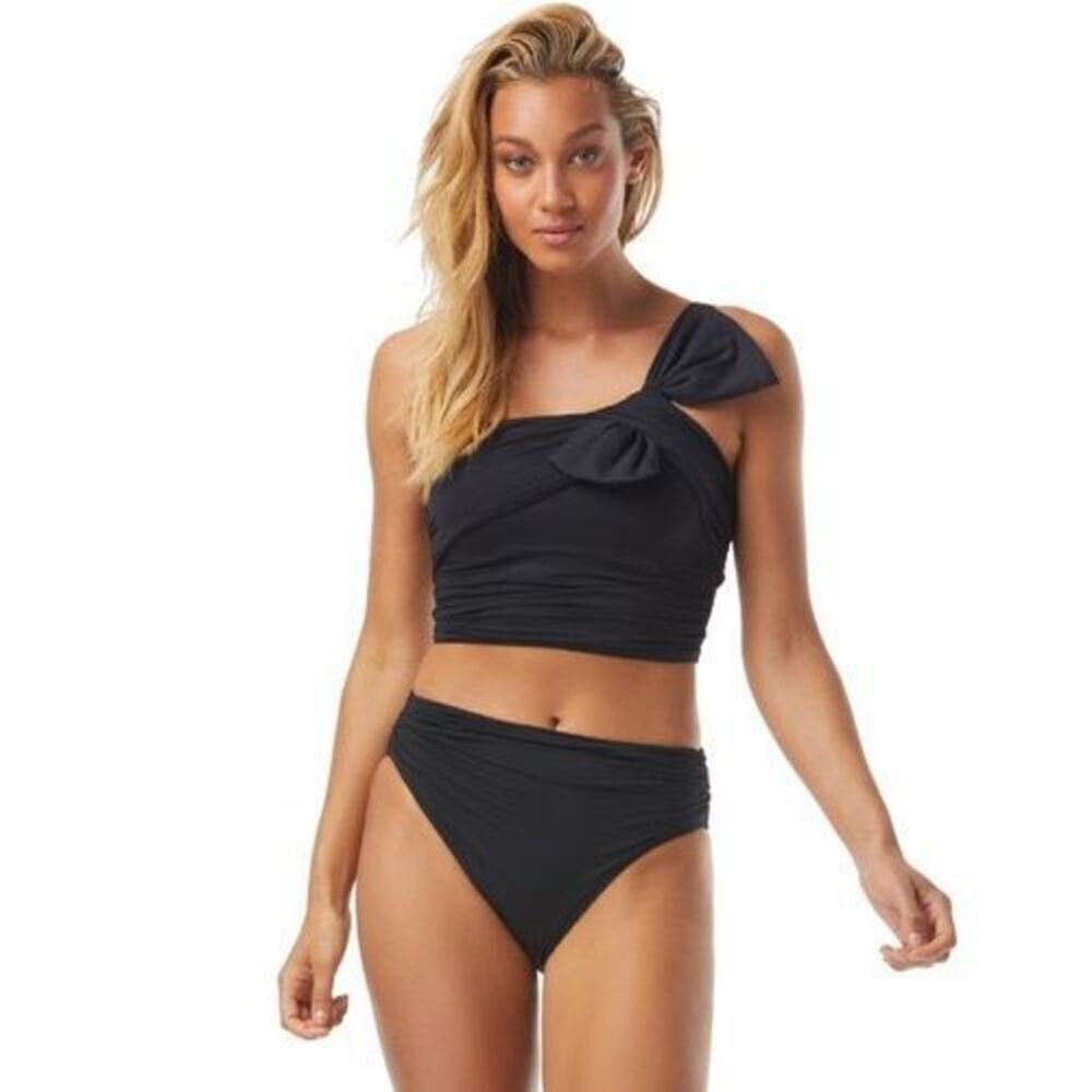 NWT Carmen Marc Valvo Bowline Soiree One Shoulder Cropped Bikini Top